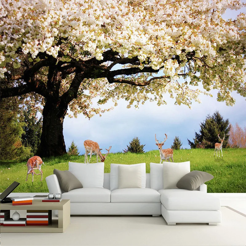 Custom Pastoral Style Cherry Blossom Trees Elk Photo Mural Romantic Nature Landscape Mural Wallpaper Living Room Home Decor 3D
Custom Pastoral Style Cherry Blossom Trees Elk Photo Mural Romantic Nature Landscape Mural Wallpaper Living Room Home Decor 3D