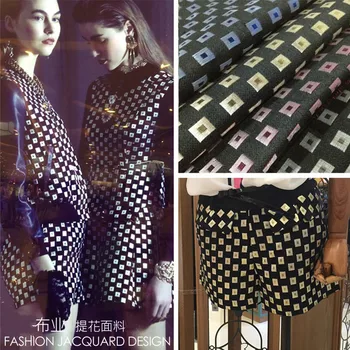Spring/summer new fashion jacquard fabric Premium black square jacquard fabric skirt suits damask fabric
Spring/summer new fashion jacquard fabric Premium black square jacquard fabric skirt suits damask fabric