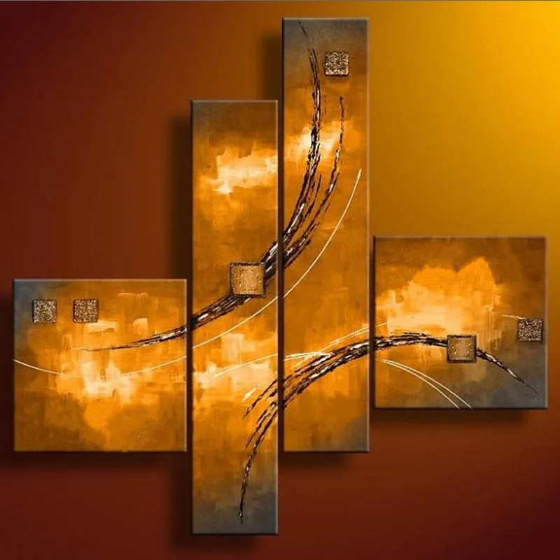 Gold Acrylic Paintings 4 Panel Pictures Handpainted Abstract Graffiti Lines Oil Painting on Canvas Home Wall Art For Living Room
Gold Acrylic Paintings 4 Panel Pictures Handpainted Abstract Graffiti Lines Oil Painting on Canvas Home Wall Art For Living Room