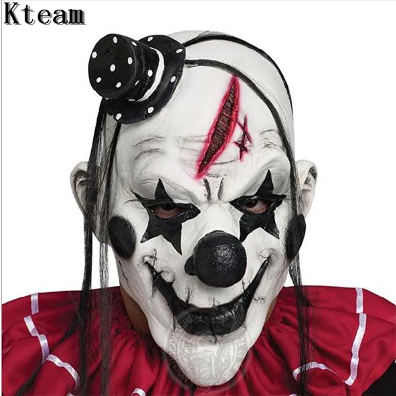 Halloween Mask Scary Clown Latex Full Face Mask Big Mouth Black Hair Nose Cosplay Horror Masquerade Adult Ghost Party For Props
Halloween Mask Scary Clown Latex Full Face Mask Big Mouth Black Hair Nose Cosplay Horror Masquerade Adult Ghost Party For Props