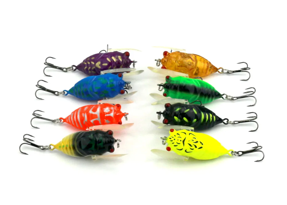 8pcs/lot Hard Plastic Fishing Lures Pesca Fishing Bait Wobblers Insect Lures Cicada Baits Fishing Lures 8-colors 4cm 6.4g
8pcs/lot Hard Plastic Fishing Lures Pesca Fishing Bait Wobblers Insect Lures Cicada Baits Fishing Lures 8-colors 4cm 6.4g