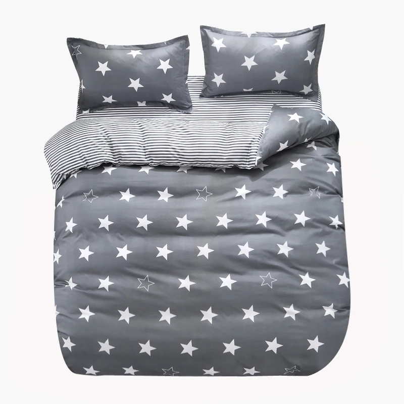 Custom Soft Bedding Sets USA Russia Europe King Queen Size Simple Duvet Cover Set Sheet Set Single 140*200 bed linen Gray star
Custom Soft Bedding Sets USA Russia Europe King Queen Size Simple Duvet Cover Set Sheet Set Single 140*200 bed linen Gray star