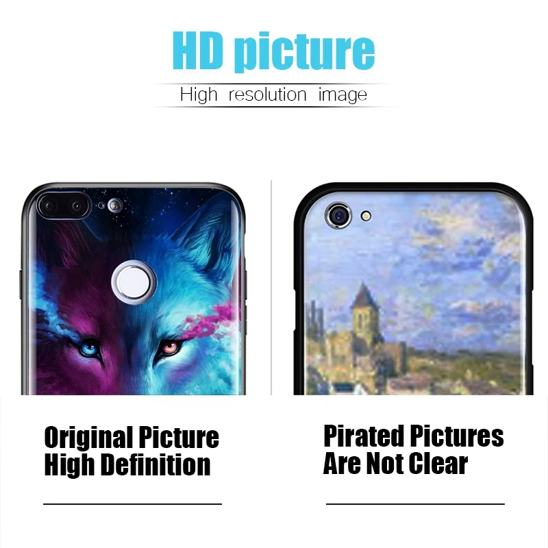 Hisomone Animal Tempered Glass Case For Huawei P20 Lite Pro Mate 10 Lite P Smart Enjoy 7S Pattern Case On Honor 9 Lite 9 10