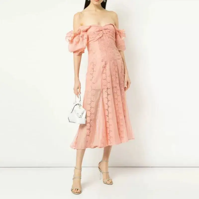 2019 New Aaaival White Pink Long Sexy Summer Dress Celebrity Puff Sleeve Slash Neck Evening Party Elegant Dresses
2019 New Aaaival White Pink Long Sexy Summer Dress Celebrity Puff Sleeve Slash Neck Evening Party Elegant Dresses