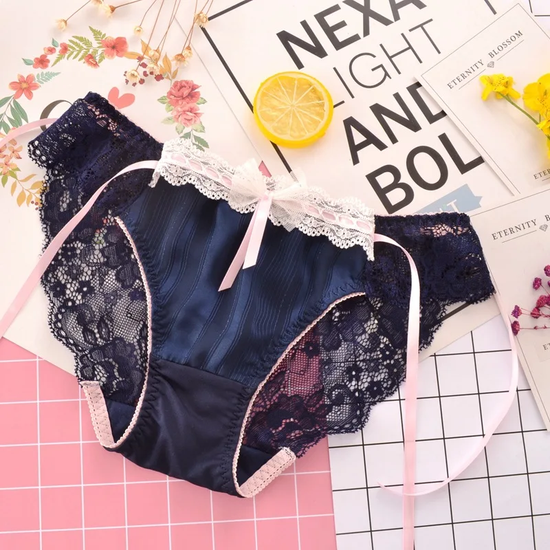 Sexy Hollow Transparent Lace Women Panties Ribbon Chiffon Cute Lovely Sweety Style Girl Low Waist Exquisite Seamless Underwear
Sexy Hollow Transparent Lace Women Panties Ribbon Chiffon Cute Lovely Sweety Style Girl Low Waist Exquisite Seamless Underwear