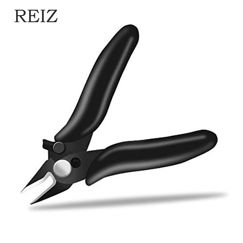 1REIZ Diagonal Pliers Mini Wire Flush Cutter 3.5 Inch Micro Diagonal Cutting Pliers Wires Insulating Rubber Handle Model Pliers