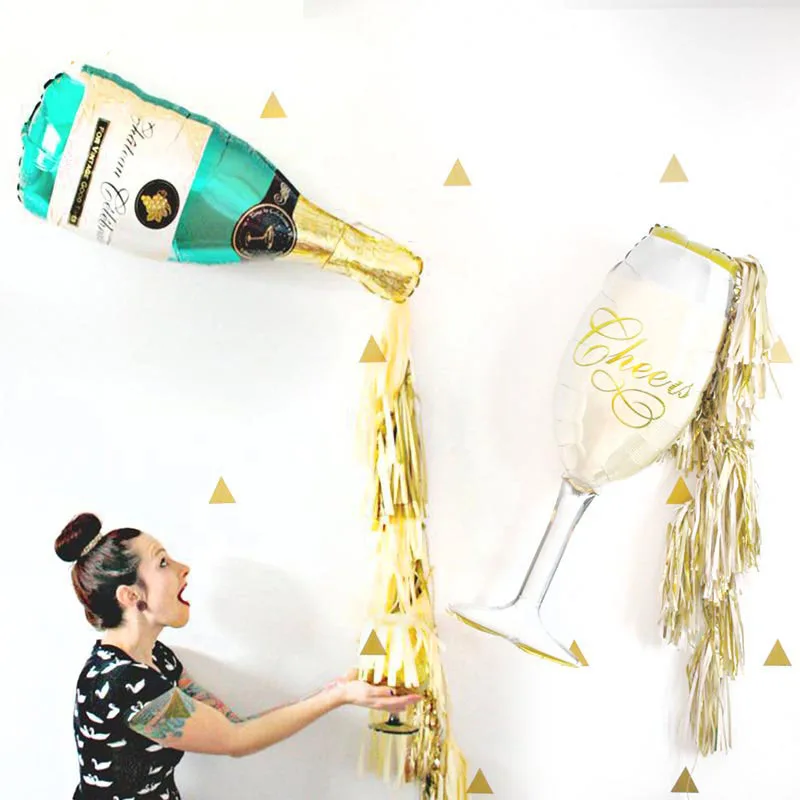 1set Large Champagne Wine Bottle Cup Foil Balloon Gold Foil Tassel Wedding Birthday Party Decoration Supplies Hen Party Ballons
1set Large Champagne Wine Bottle Cup Foil Balloon Gold Foil Tassel Wedding Birthday Party Decoration Supplies Hen Party Ballons