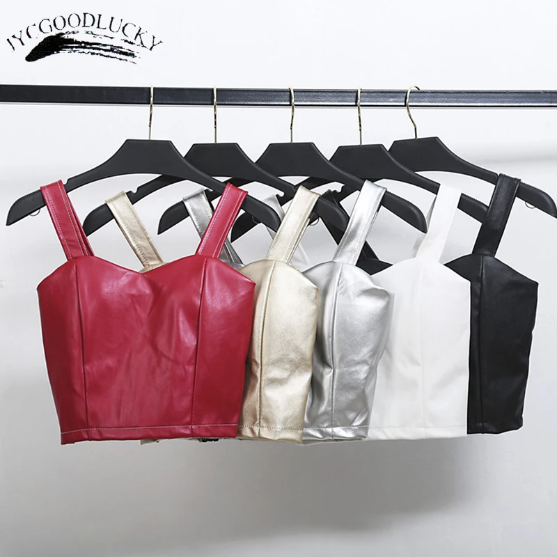 PU Sexy Tank Top Camisole Bustier Tank Women Cropped Tops Women Autumn Winter Slim Body Short Tops Women Tanks Cropped Feminino
PU Sexy Tank Top Camisole Bustier Tank Women Cropped Tops Women Autumn Winter Slim Body Short Tops Women Tanks Cropped Feminino