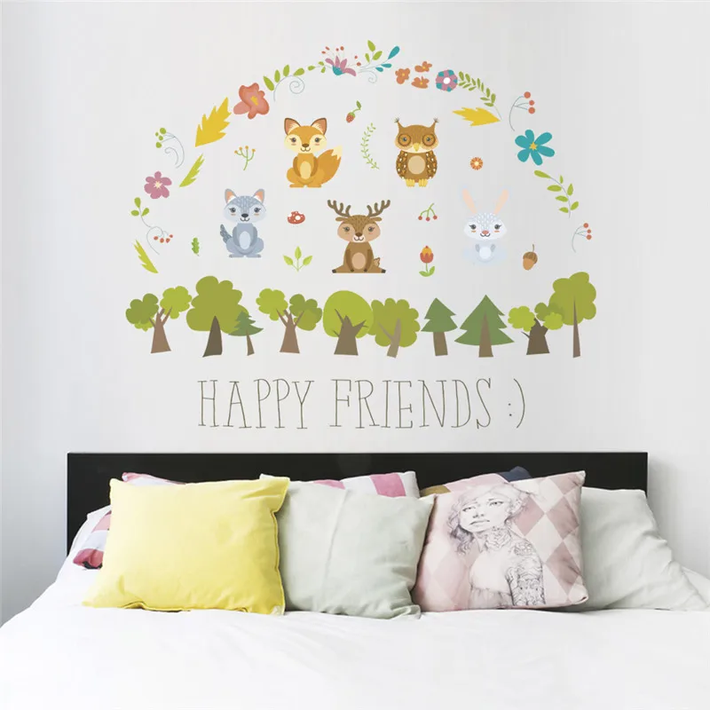 Make Friends With Cute Animals Wall Sticker For Kindergarten Kids Room Home Decoration Cartoon Rabbit Fox Owlet Mural Art Decals
Make Friends With Cute Animals Wall Sticker For Kindergarten Kids Room Home Decoration Cartoon Rabbit Fox Owlet Mural Art Decals