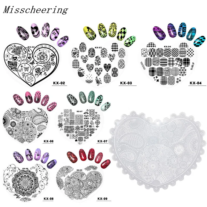Loving Heart 10 options Nail Art Stamping Pattern Plate Embossing Kit Stamper DIY Polish Print Images Manicure Books Accessory
Loving Heart 10 options Nail Art Stamping Pattern Plate Embossing Kit Stamper DIY Polish Print Images Manicure Books Accessory