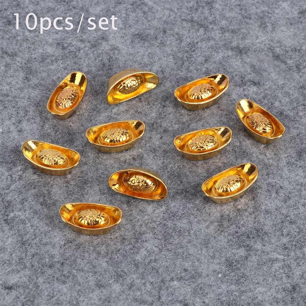 10pcs/set Chinese Gold Ingot Ornament Lucky Yuanbao Fengshui Decor Metal Mascot Crafts Feng Shui Auspicious Lucky Crafts
10pcs/set Chinese Gold Ingot Ornament Lucky Yuanbao Fengshui Decor Metal Mascot Crafts Feng Shui Auspicious Lucky Crafts