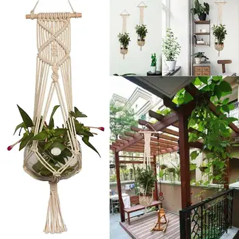 Pokich 1/2/4Pc Handmade Plant Net Hanger Flower Pot Holder For Wall Decoration Countyard Garden Hanging Basket Tool
Pokich 1/2/4Pc Handmade Plant Net Hanger Flower Pot Holder For Wall Decoration Countyard Garden Hanging Basket Tool