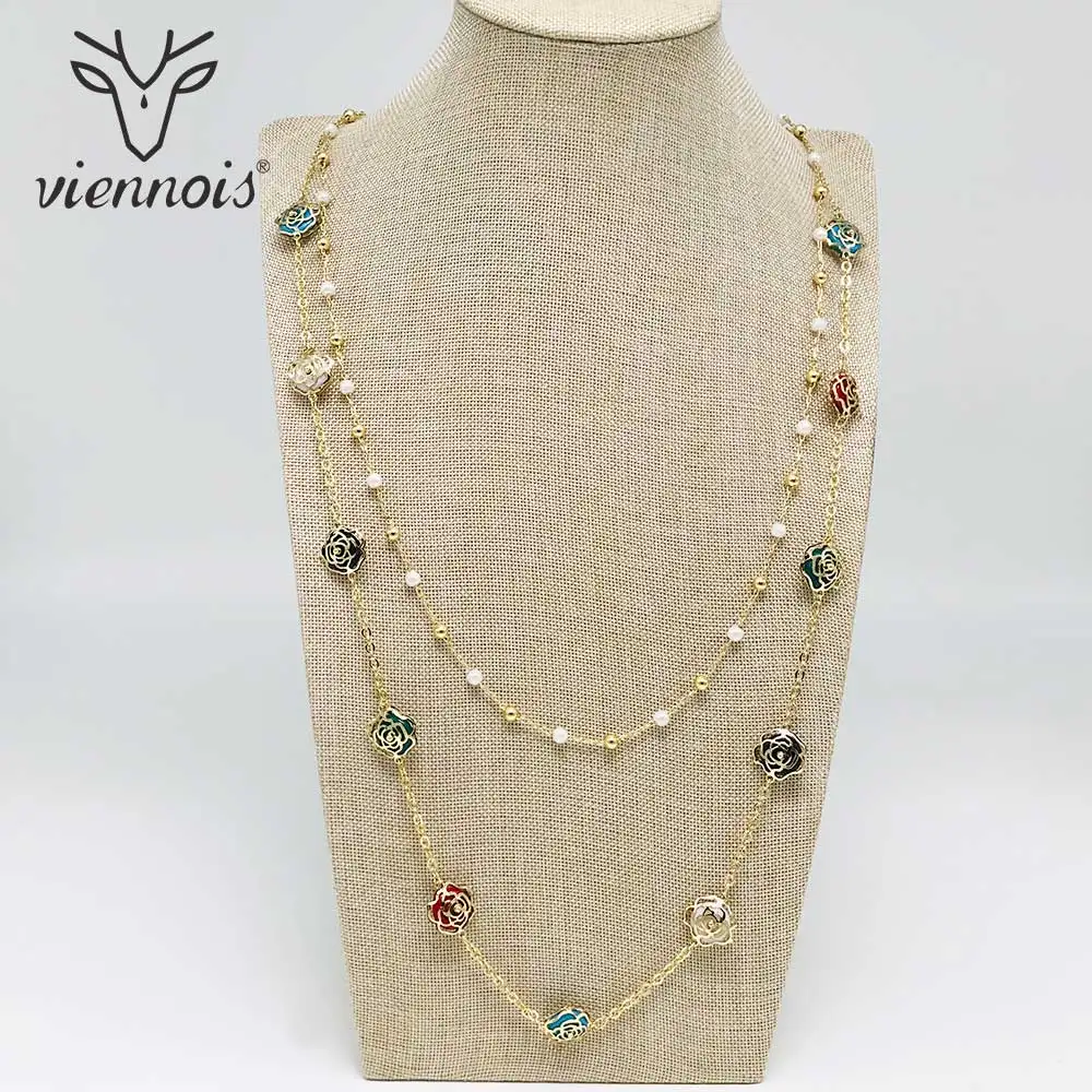 2018 Viennois Bead Flower Sweater Chain Gold Color Long Necklace For Women Trendy Style Female Party Jewelry
2018 Viennois Bead Flower Sweater Chain Gold Color Long Necklace For Women Trendy Style Female Party Jewelry