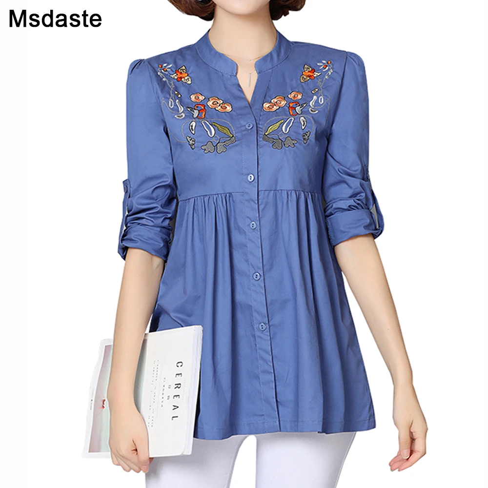Women Blouses Plus Size Fashion Vintage Floral Embroidery Long Sleeve Shirt Tops Loose Leisure Shirts Casual Cotton Blouse Top
Women Blouses Plus Size Fashion Vintage Floral Embroidery Long Sleeve Shirt Tops Loose Leisure Shirts Casual Cotton Blouse Top