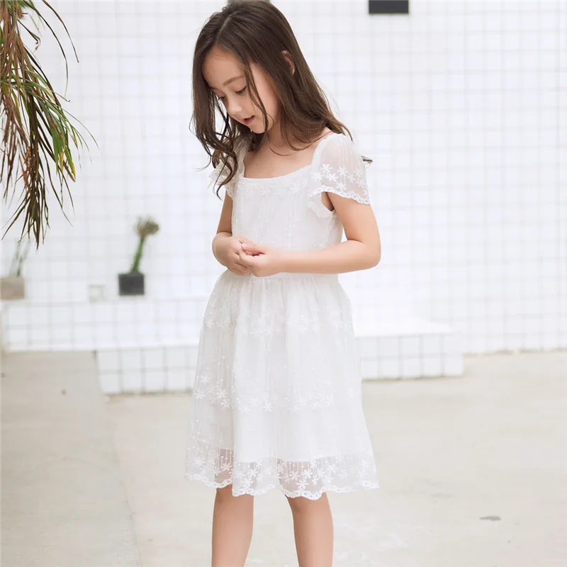 Детские платья для девочек платье принцессы Летнее белое праздничное 9/11 лет