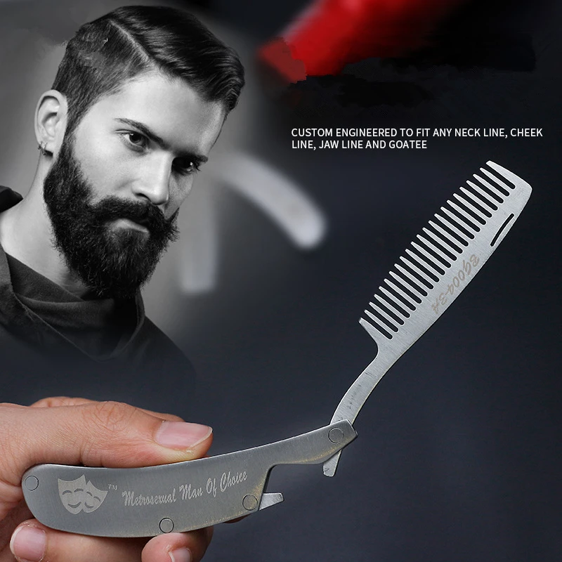 1PC Stainless Steel Beard Comb Folding Comb Beard Styling Template Comb Tool Beard Trim Care G0320
1PC Stainless Steel Beard Comb Folding Comb Beard Styling Template Comb Tool Beard Trim Care G0320