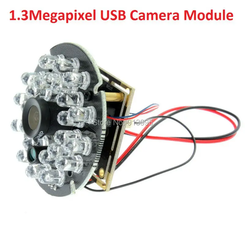 

H1.3mp HD Low Light AR0130 CMOS 8mm Lens Night Vision USB IR Camera Module with 5V infrared IR Led Illuminator Board for CCTV