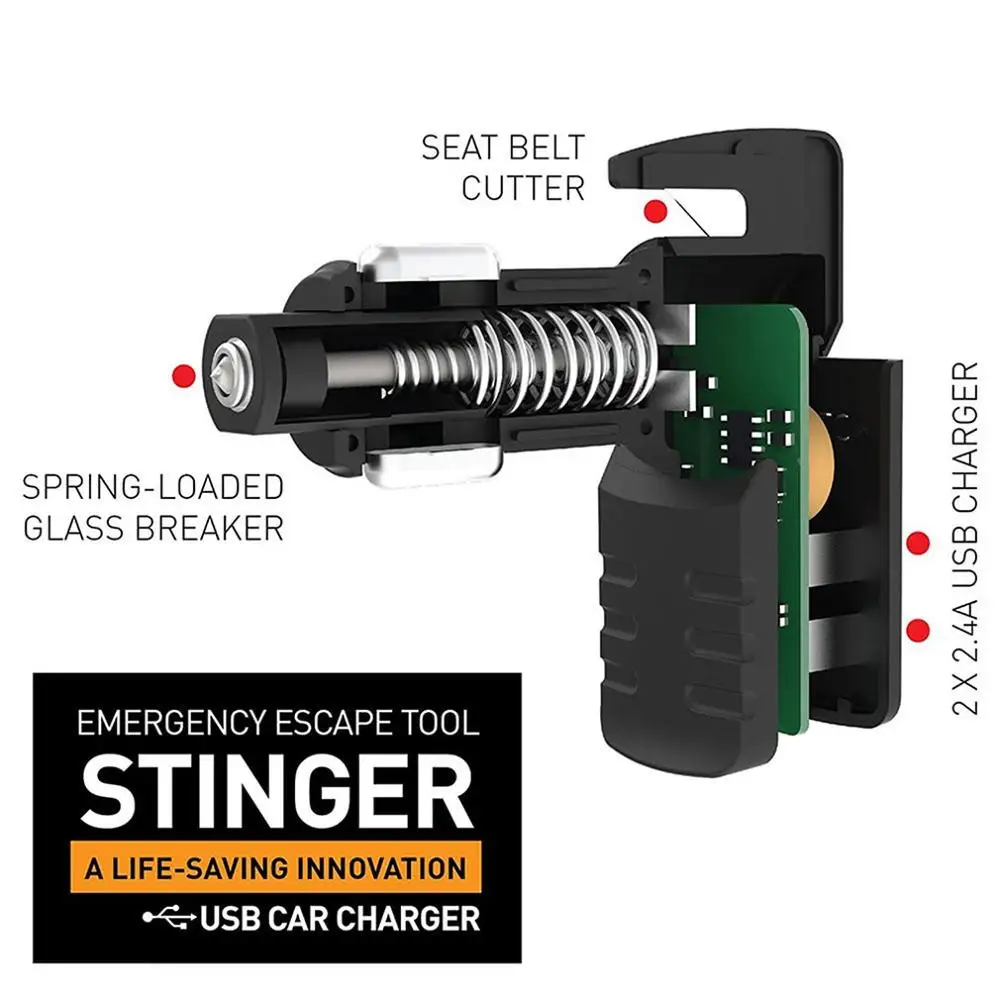 Multi-function Window Breaker Self-help Safety Hammer with Car Charger Usb Mobile Phone Charger Anti-overheat
Multi-function Window Breaker Self-help Safety Hammer with Car Charger Usb Mobile Phone Charger Anti-overheat