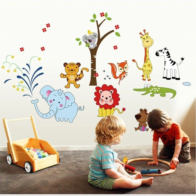 Cartoon Animal Lion Elephant Wall Stickers For Kids Rooms Boys Girls Children Bedroom Home Decor Sticker Mural Wall Art Decals
Cartoon Animal Lion Elephant Wall Stickers For Kids Rooms Boys Girls Children Bedroom Home Decor Sticker Mural Wall Art Decals