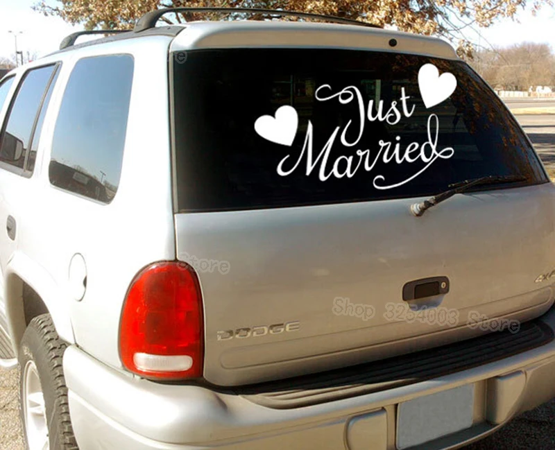 Just Married with Hearts Car Sticker Quote Vinyl Stickers Wedding decor Removable Window Murals Wall Stickers for Bedroom S425
Just Married with Hearts Car Sticker Quote Vinyl Stickers Wedding decor Removable Window Murals Wall Stickers for Bedroom S425