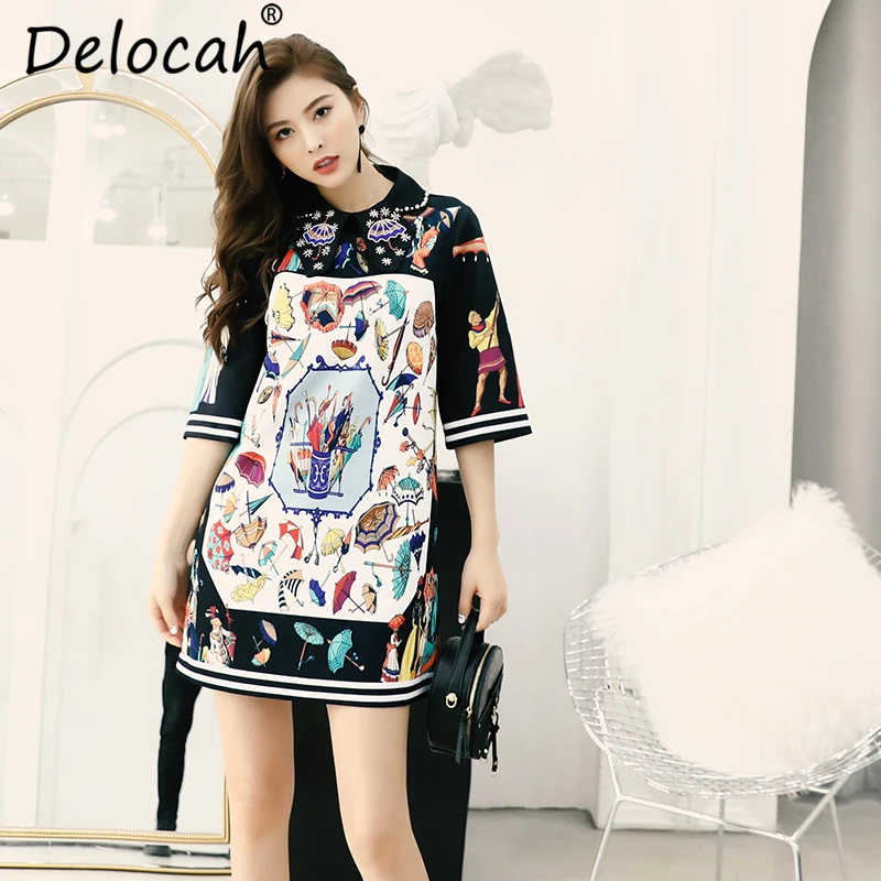 Delocah New 2019 Women Spring Summer Dress Runway Fashion Designer Half Sleeve Gorgeous Beading Casual A-Line Elegant Dresses
Delocah New 2019 Women Spring Summer Dress Runway Fashion Designer Half Sleeve Gorgeous Beading Casual A-Line Elegant Dresses