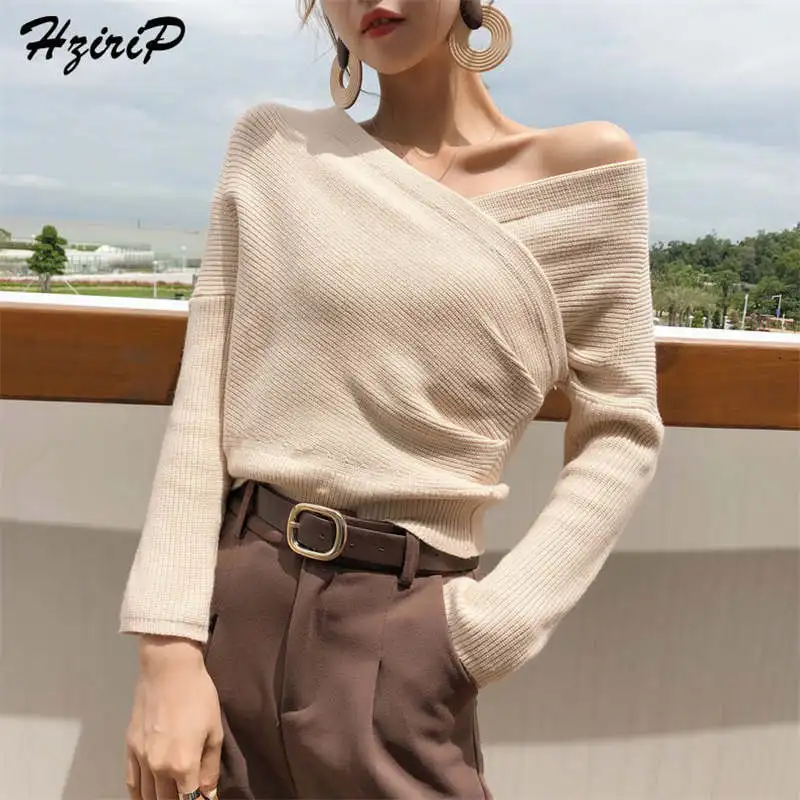 HziriP Fresh Women Sweet Sweaters Slash Neck 2018 Autumn Winter Knitted Solid Long Sleeve Fashion Female Tide Ladies Sweater
HziriP Fresh Women Sweet Sweaters Slash Neck 2018 Autumn Winter Knitted Solid Long Sleeve Fashion Female Tide Ladies Sweater