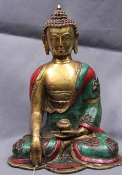 USPS to USA S0132 11 Tibet Copper Gilt inlay turquoise Ruby beryl Amitabha Sakyamuni Buddha Statue
USPS to USA S0132 11 Tibet Copper Gilt inlay turquoise Ruby beryl Amitabha Sakyamuni Buddha Statue