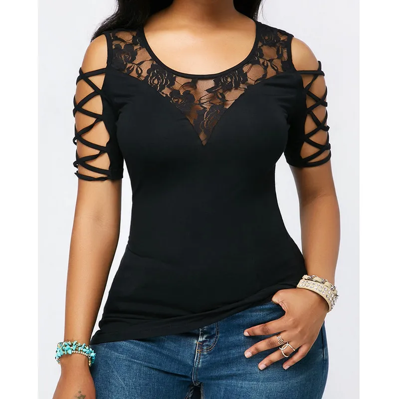 2019 Summer T Shirts Womens Casual O Neck Lace Slim Mesh Sheer See Through T-Shirt Top Ladies Short Sleeve Tops Tee Black
2019 Summer T Shirts Womens Casual O Neck Lace Slim Mesh Sheer See Through T-Shirt Top Ladies Short Sleeve Tops Tee Black