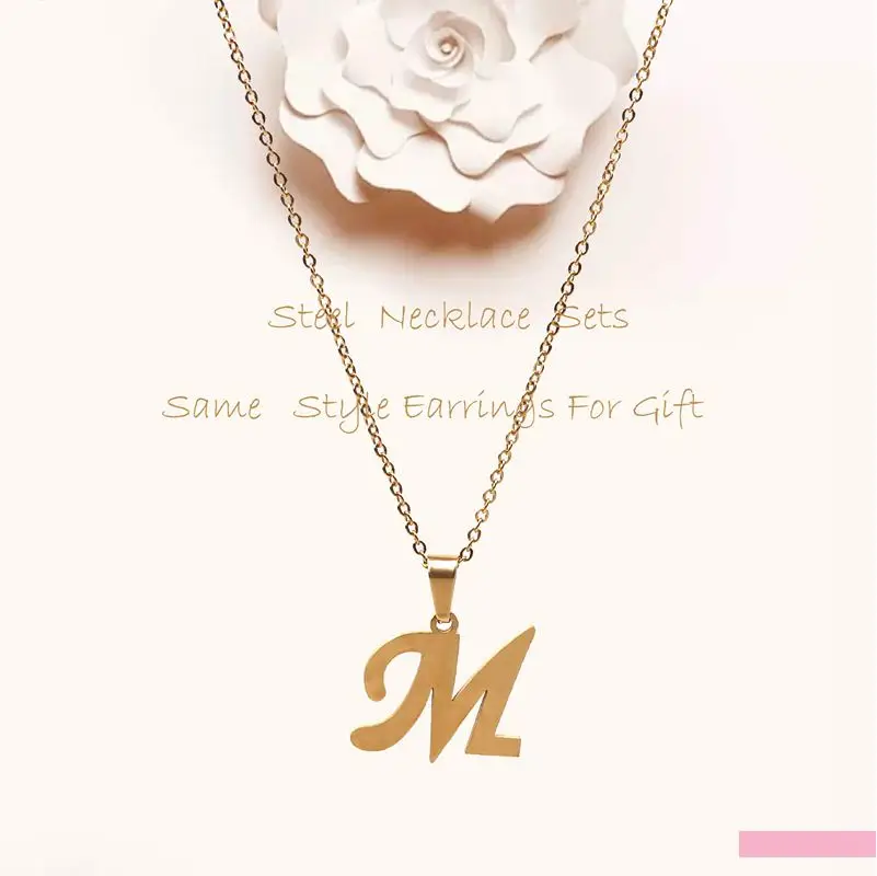 Fashion Gold Stainless Steel Custom Necklace For Women Charm Letter Necklace Sets Man Lover's Wedding Jewelry
Fashion Gold Stainless Steel Custom Necklace For Women Charm Letter Necklace Sets Man Lover's Wedding Jewelry