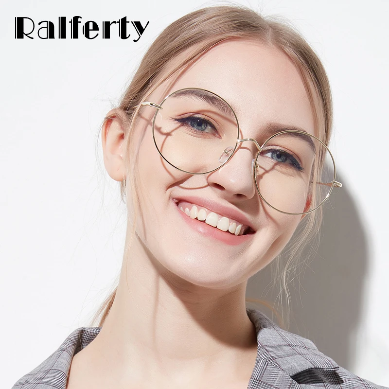 

Ralferty 2018 Oversized Round Eyeglasses Frame Decorated Circle Eyewear Eye Glasses Frames For Women Lunette Spectacles W18518