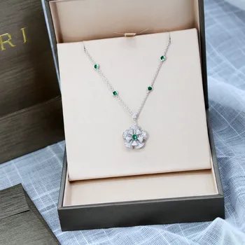 Real 925 Sterling Silver Fashion Women Pendant Double Layer Fan Shape Sparkling Zircon Decorative Necklace
Real 925 Sterling Silver Fashion Women Pendant Double Layer Fan Shape Sparkling Zircon Decorative Necklace