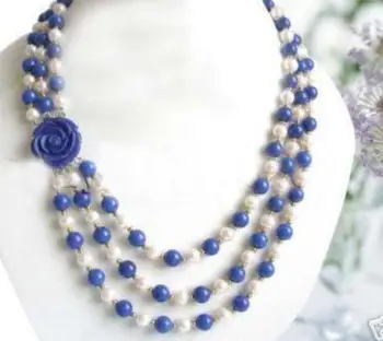 Beautiful Wonderful! 7-8MM White Akoya Pearl & Lapis lazuli Beads Necklace Flower Clasp
Beautiful Wonderful! 7-8MM White Akoya Pearl & Lapis lazuli Beads Necklace Flower Clasp