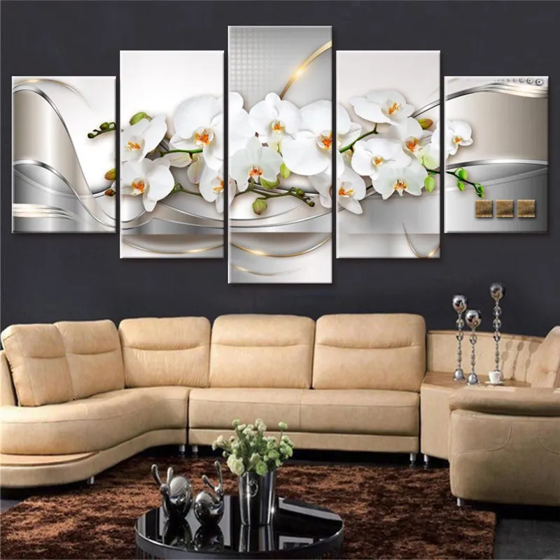 Canvas Wall Art Pictures Home Decor 5 Pieces Orchids Flower Painting Modular Print Exquisite Background Poster Living Room Frame 
Canvas Wall Art Pictures Home Decor 5 Pieces Orchids Flower Painting Modular Print Exquisite Background Poster Living Room Frame