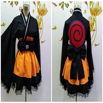 

JP Anime Naruto Shippuden Uzumaki Naruto cosplay costumes Lolita Kimono cosplay Costume Halloween Dress