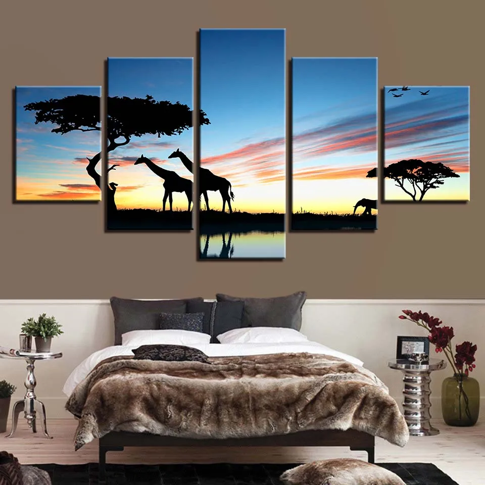 Canvas Painting HD Prints Home Decor 5 Pieces Giraffe Wall Art Tree Modular Sunrise Landscape Pictures Artwork Scenery Poster
Canvas Painting HD Prints Home Decor 5 Pieces Giraffe Wall Art Tree Modular Sunrise Landscape Pictures Artwork Scenery Poster