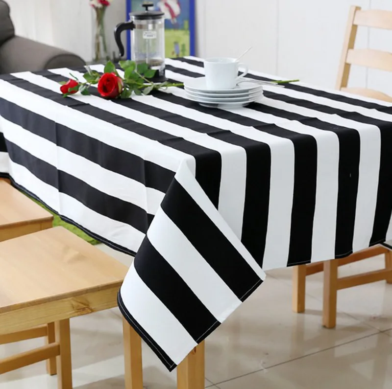 cheap price black and white striped table cloth canvas tablecloth for dining room
cheap price black and white striped table cloth canvas tablecloth for dining room