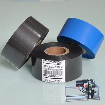 Black Width 25mm length 100m date time stamps ribbon foil for packing bags