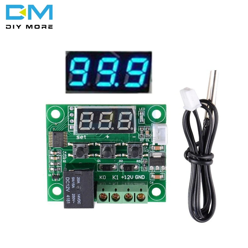 W1209 DC 12V Blue LED Digital Thermostat Temperature Control Thermometer Thermo Controller Switch Module + NTC Sensor
W1209 DC 12V Blue LED Digital Thermostat Temperature Control Thermometer Thermo Controller Switch Module + NTC Sensor