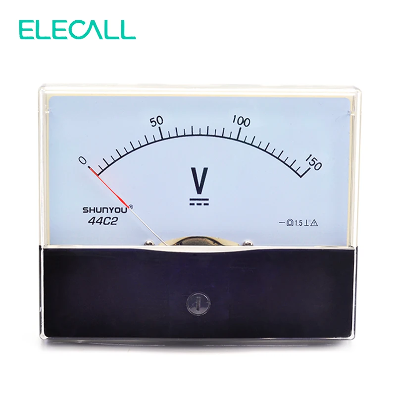 ELECALL Analog DC Voltage Plastic Shell Test Instrumentation 44C2 150V Voltmeter Voltage Panel Meter
ELECALL Analog DC Voltage Plastic Shell Test Instrumentation 44C2 150V Voltmeter Voltage Panel Meter