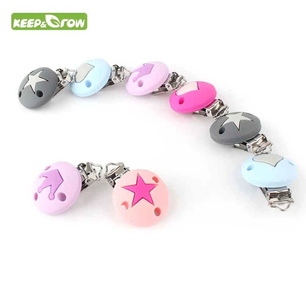 KEEP&GROW 3Pcs/lot Silicone Baby Pacifier Chain Clip Holder DIY Teething Holders Dummy Clips Adapters Stainless Clips BPA Free
KEEP&GROW 3Pcs/lot Silicone Baby Pacifier Chain Clip Holder DIY Teething Holders Dummy Clips Adapters Stainless Clips BPA Free