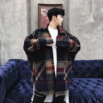 Male Jacket Men Wool Shirt Coat High Streetwear Fashion Hip Hop Casual Loose Plaid Shirt Outerwear
Male Jacket Men Wool Shirt Coat High Streetwear Fashion Hip Hop Casual Loose Plaid Shirt Outerwear