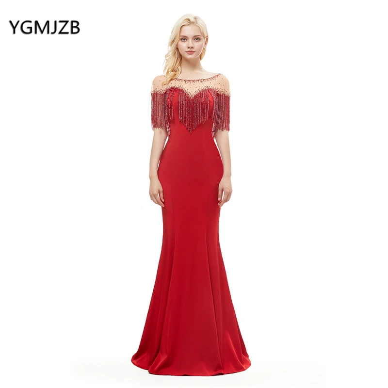 robe de soiree 2019 Luxury Red Evening Dresses Long Mermaid Pearls Beaded Tassel Women Formal Prom Evening Gown abendkleider
robe de soiree 2019 Luxury Red Evening Dresses Long Mermaid Pearls Beaded Tassel Women Formal Prom Evening Gown abendkleider