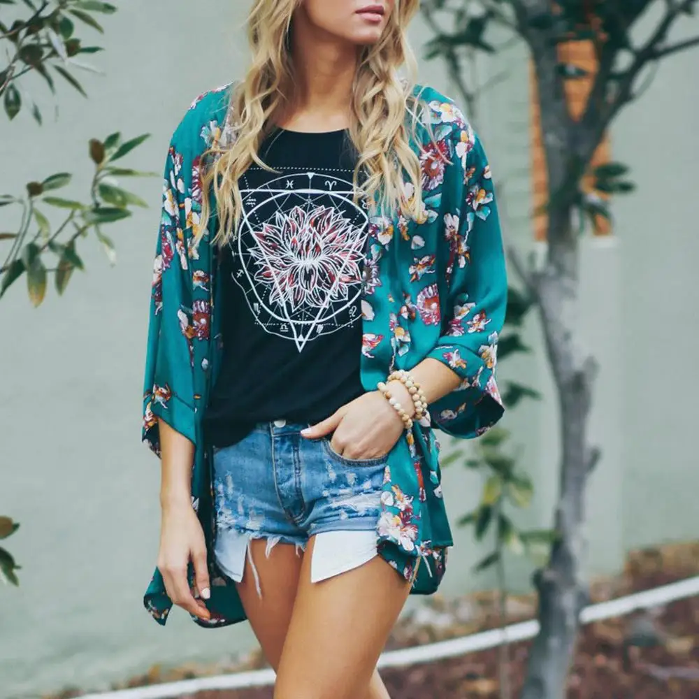 2019 Kimono Femme V-neck Long Women's Blouse Summer Beach Tops Print Swimwear Cardigan Swimsuit Bikini Cover Up blusas mujer
2019 Kimono Femme V-neck Long Women's Blouse Summer Beach Tops Print Swimwear Cardigan Swimsuit Bikini Cover Up blusas mujer