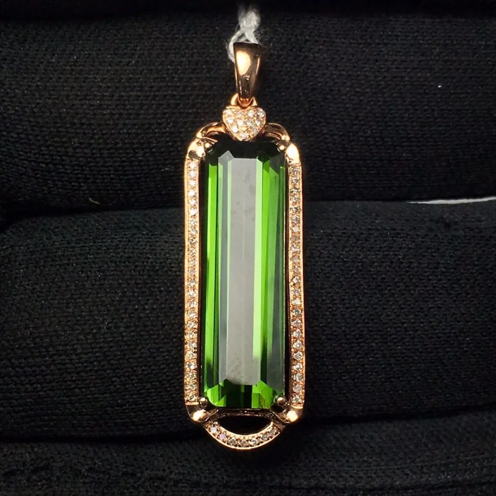 Fine Jewelry Real Pure 18 K Gold 100% Natural Green Tourmaline 8.3ct Female Diamonds Gemstone Diamond Women's Pendants Necklaces
Fine Jewelry Real Pure 18 K Gold 100% Natural Green Tourmaline 8.3ct Female Diamonds Gemstone Diamond Women's Pendants Necklaces