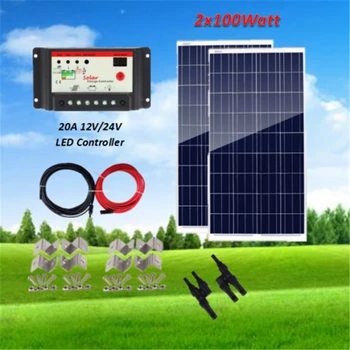 200W 18V Polycrystalline Solar Panel Kit for 12v Battery W/ PWM 20A LED Solar Controller+5M Cable+Z brackets+Y Branch Connector
200W 18V Polycrystalline Solar Panel Kit for 12v Battery W/ PWM 20A LED Solar Controller+5M Cable+Z brackets+Y Branch Connector