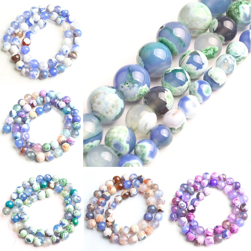 6/8/10mm Multicolor White Blue Fire Agates Round Stone Loose Beads for jewelry making DIY Bracelet Strand 15"
6/8/10mm Multicolor White Blue Fire Agates Round Stone Loose Beads for jewelry making DIY Bracelet Strand 15"