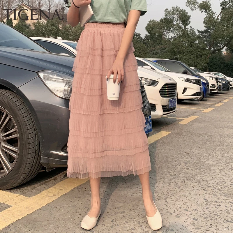 TIGENA Tiered Tutu Tulle Skirts Women 2019 Summer Elegant Long Maxi Skirt Female High Waist Pleated School Sun Cute Pink Skirt
TIGENA Tiered Tutu Tulle Skirts Women 2019 Summer Elegant Long Maxi Skirt Female High Waist Pleated School Sun Cute Pink Skirt