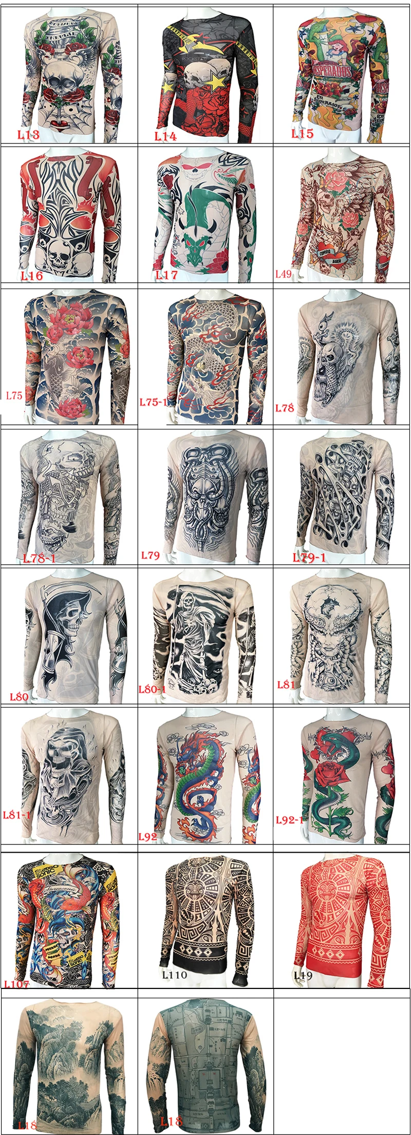 mens fake tattoo shirt