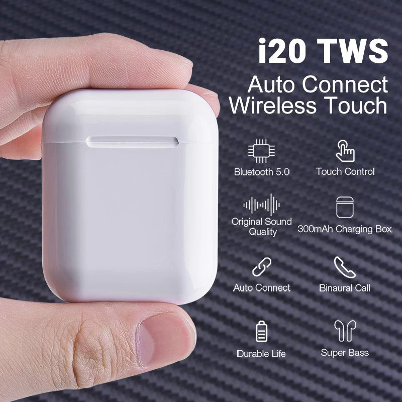 i20 tws Bluetooth Wireless Earphones Earbuds Wireless charging function sports headset For Iphone android Smart Phone earpiece
i20 tws Bluetooth Wireless Earphones Earbuds Wireless charging function sports headset For Iphone android Smart Phone earpiece