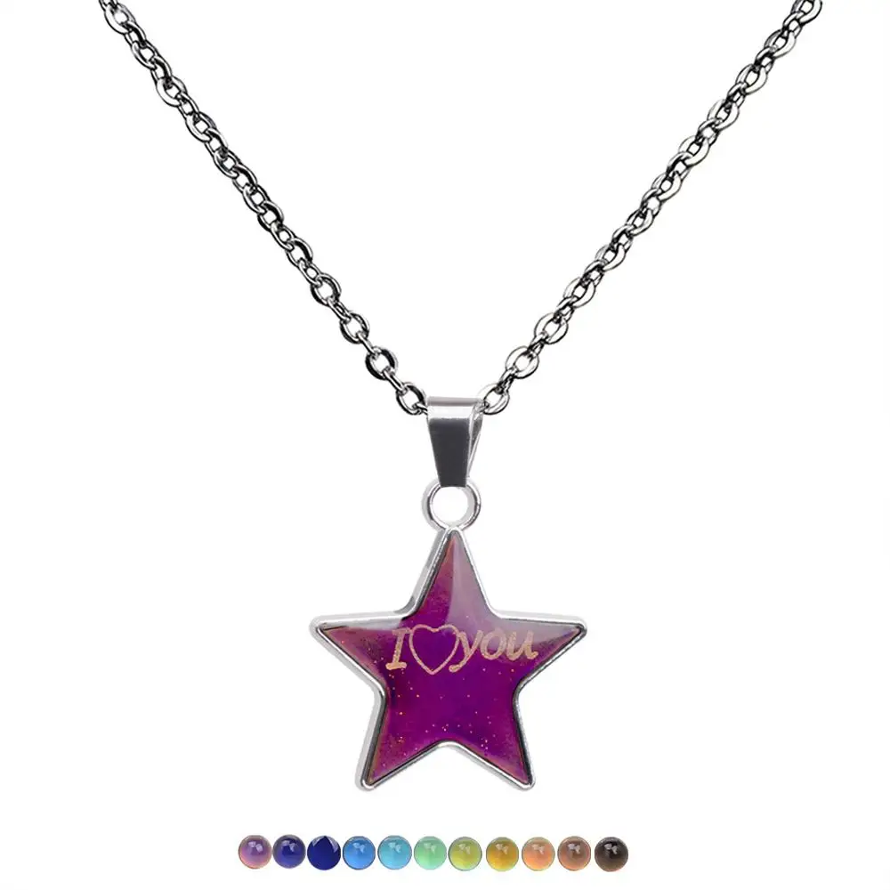 JUCHAO Mood Necklaces for Women Stainless Steel Pentagon Pendant Necklace with Temperature Change Color Necklace Punk Jewelry
JUCHAO Mood Necklaces for Women Stainless Steel Pentagon Pendant Necklace with Temperature Change Color Necklace Punk Jewelry